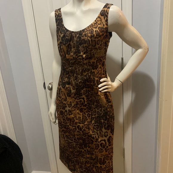 NWOT Doncaster Vintage Cheetah print dress size 4 lined, strap retainers wow! - Picture 8 of 12